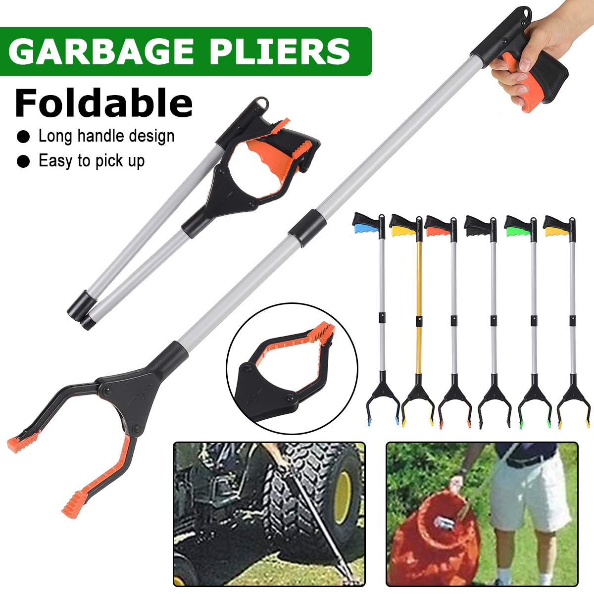 6 Kleur Aluminium Vouwen De Fetch Apparaat Pickup Sanitaire Vuilnis Tang Tuin Voor Tuin Gereedschap Tool