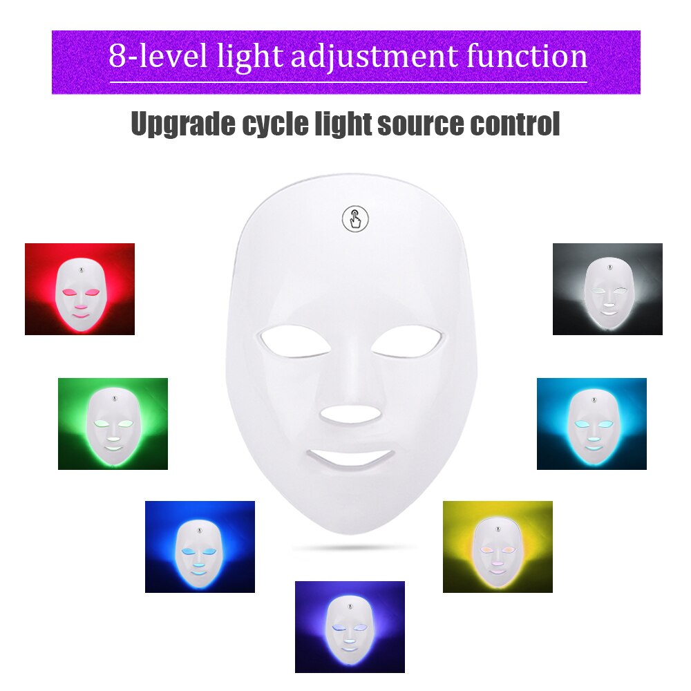 7 Colors Led Facial Mask Photon Therapy Light Energy Beauty Mask Anti Acne Wrinkle Whitening Spot Removal Skin Care Face Care