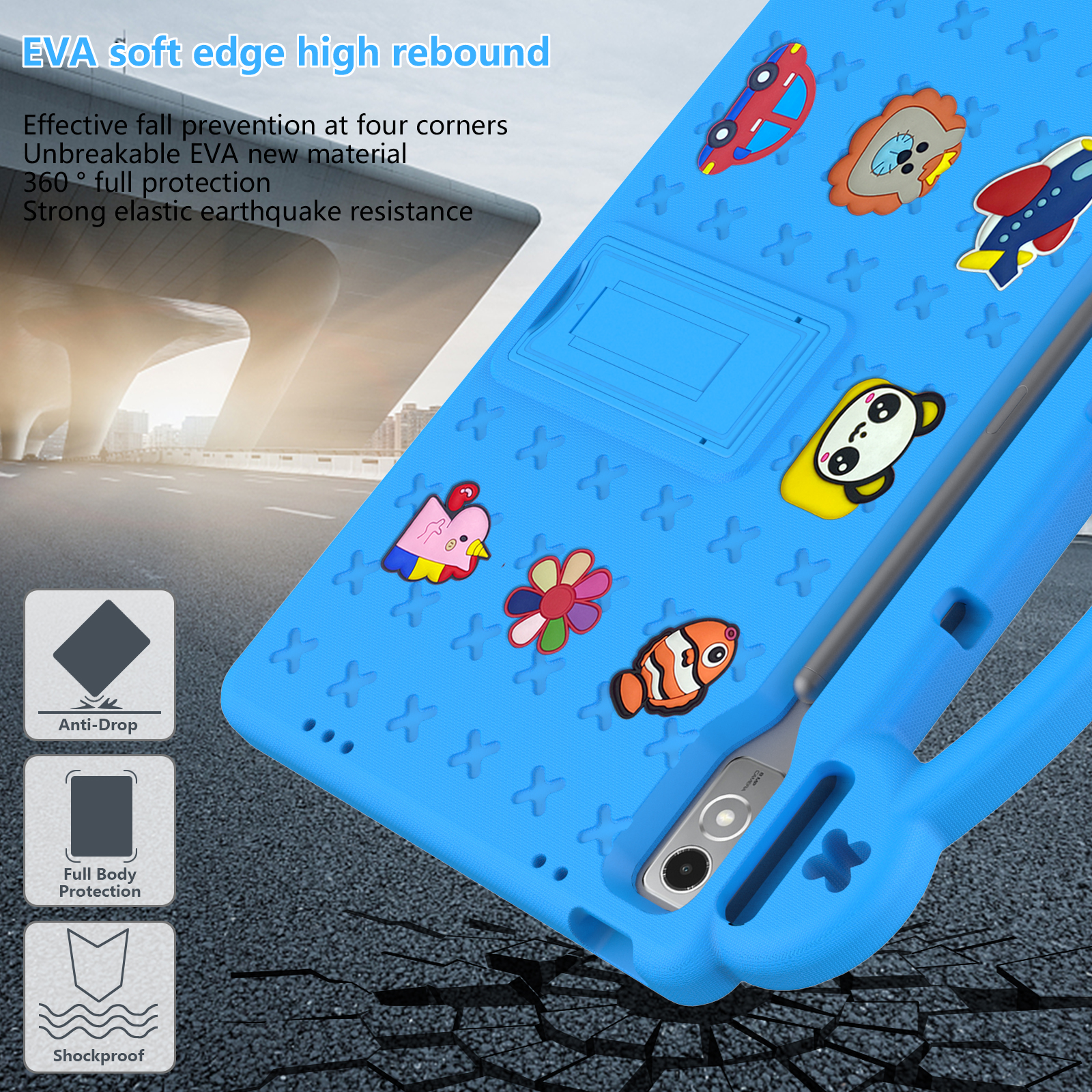 For Lenovo Xiaoxin Pad Pro 12.7 inch funda P12 TB- 370 Kids Safe EVA Tablet Case Shockproof Cover Stand Shell Protector