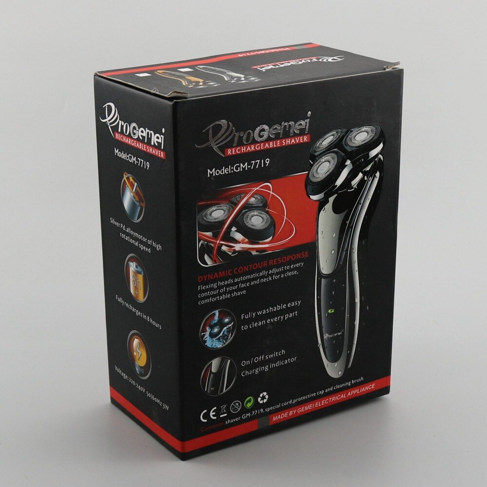 Rasoir rotatif pro rechargeable lavable rasoir électrique pour hommes barbe rasoir électrique mâle voyage visage machine à raser tête
