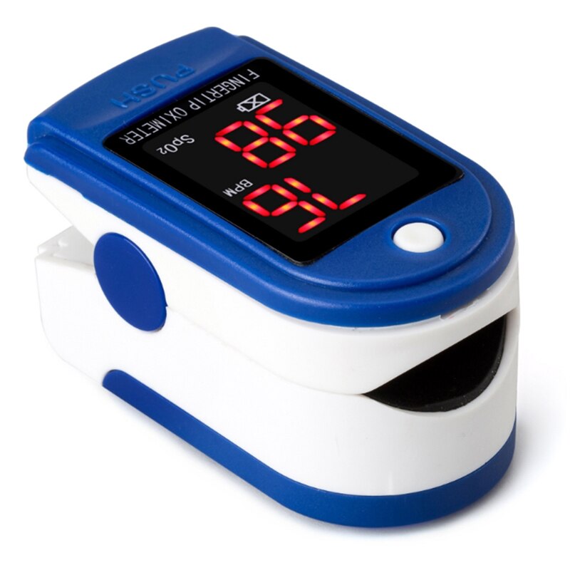 Pulse Oximeter Fingertip Blood Oxygen SpO2 Monitor Fitness Tracker Health Care Sports Exercise Monitoring Digital LED Display: Blue Style 2
