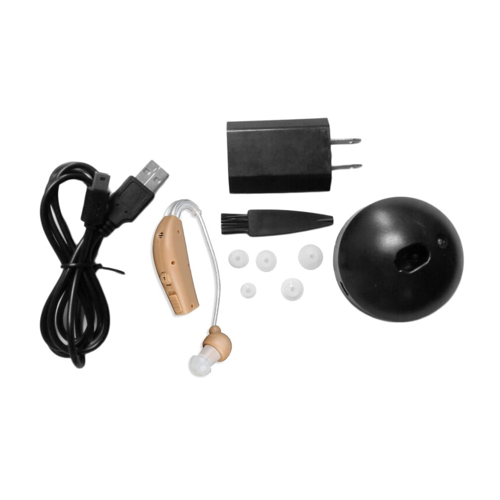 Oplaadbare Mini Plastic Hearing Aids Sound Voice Versterker Low Noise Achter Het Oor JZ-1088F Voor Ouderen Gehoorverlies