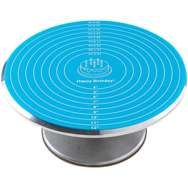 12 Inch Cake Turntable Silicone Mat Non Slip Pad Kneading Cooking Mat Round Silicone Placemat Cake Mat Baking Tool Kitchen