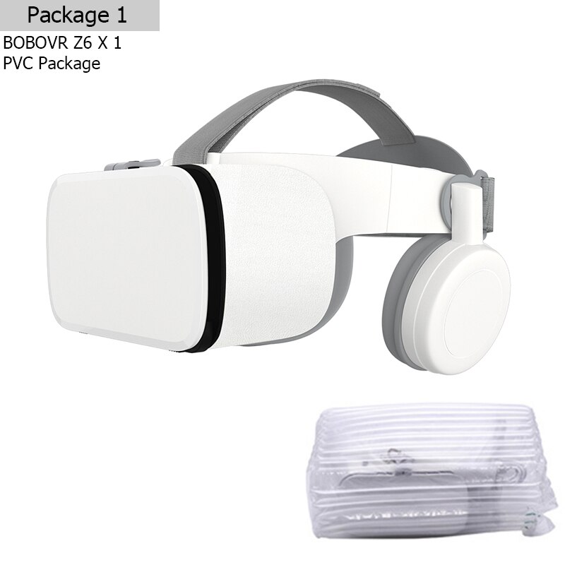 BOBOVR Z6 Virtual Reality Helmet Mobile 3D Glasses Google Cardboard VR Headset for 4.7-6.2 Inch Cell Phone: Z6 with PVC Package