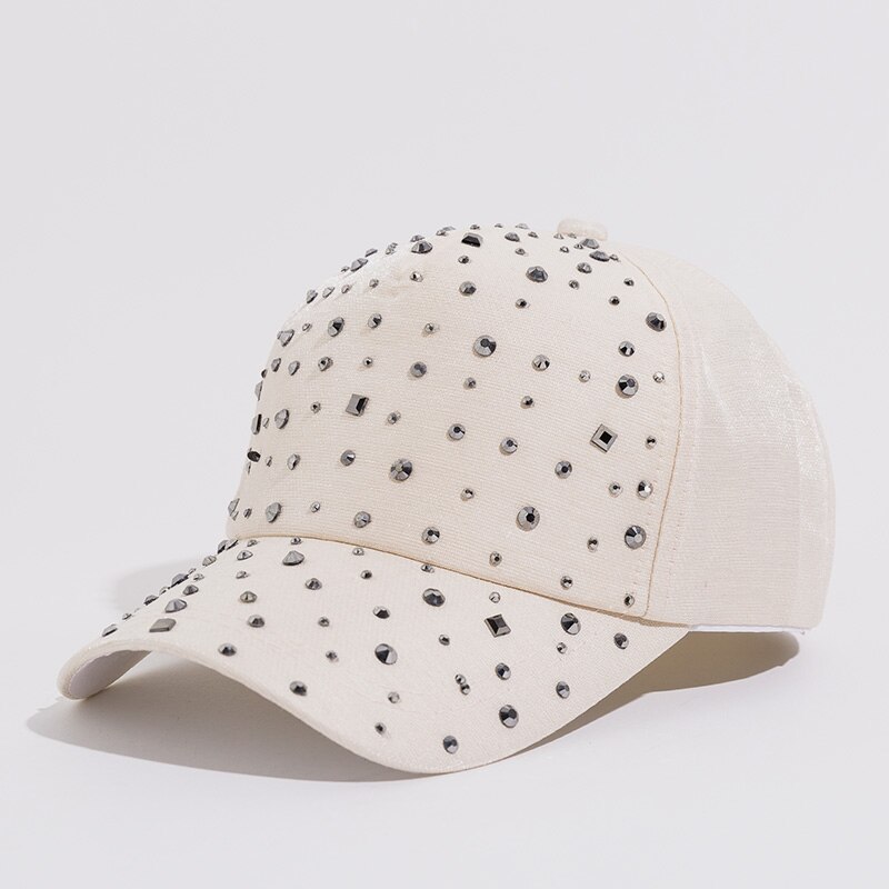 Dames Strass Hoeden Diamond Zon Cap Swag Casquette Terugschieten Gorras Effen kleur Zomer Baseball Caps Papa Meisje Bone Snapback