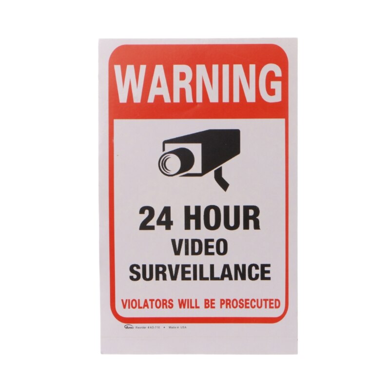 10 Stks/partij Waterdichte Pvc Cctv Video Surveillance Security Sticker Waarschuwingsborden 62KB