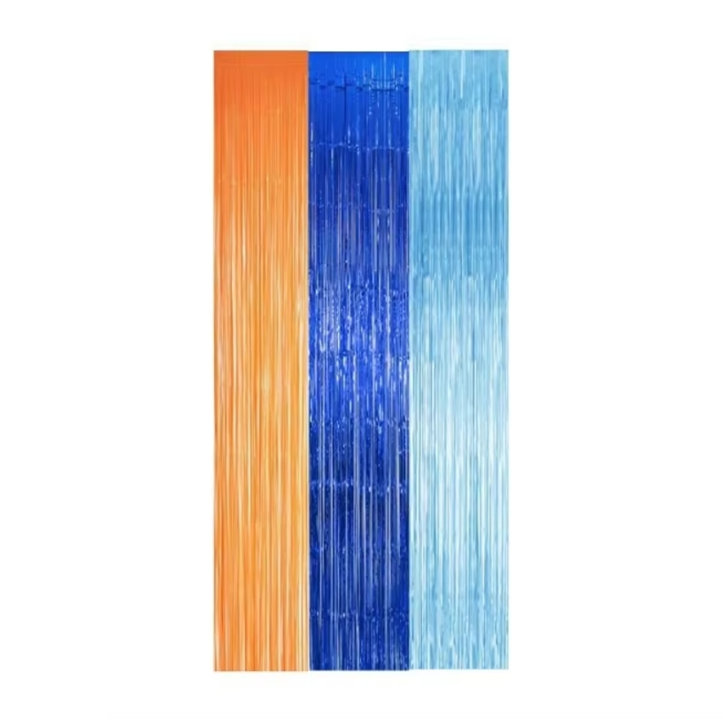 Laranja azul cão folha franja cortinas festa de aniversário suprimentos pano de fundo para sereia sob o mar tema gênero revelapharty decoração: Default Title