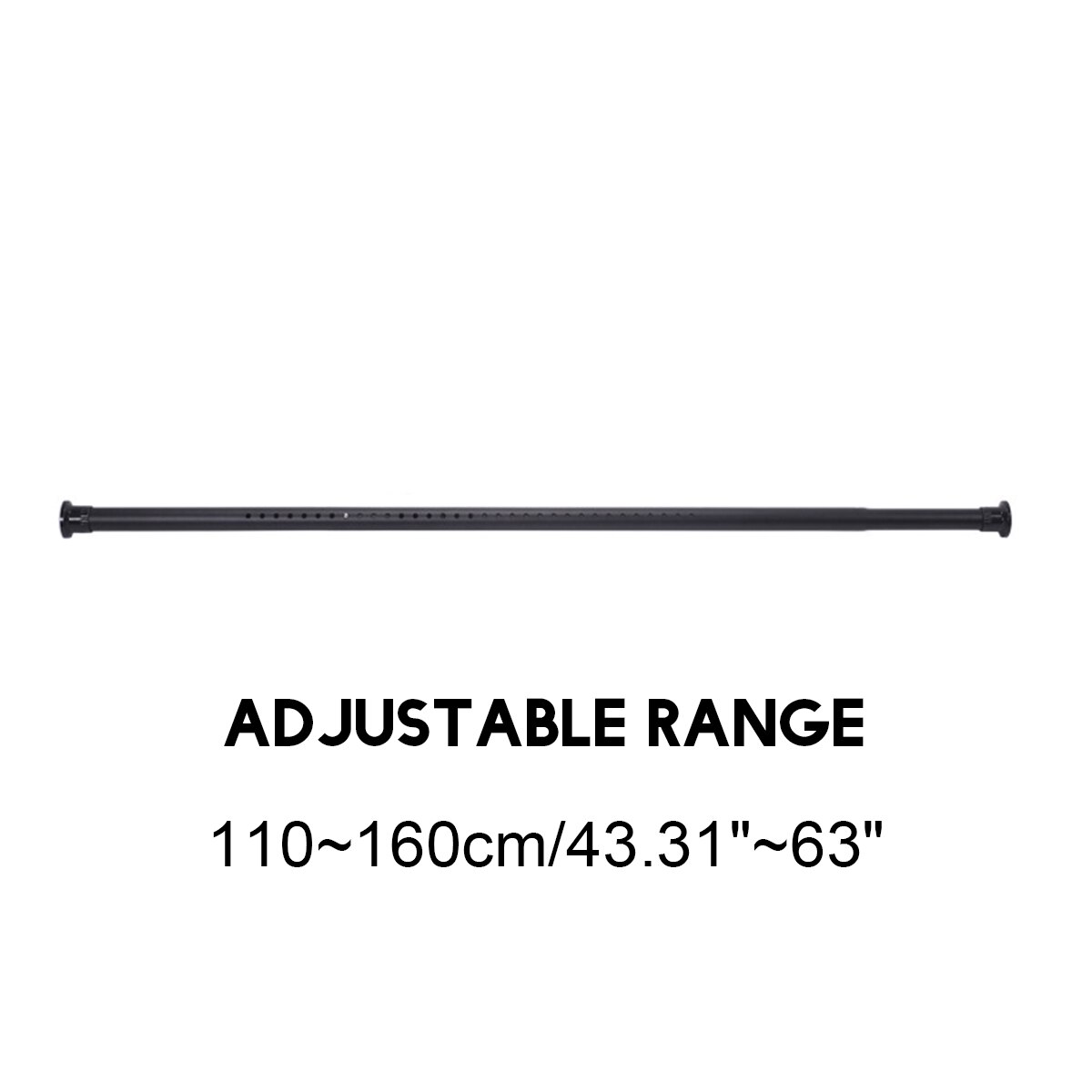 1.1-2.6M douche rideau poteaux tringle rideau pôle réglable en acier inoxydable ressort tige de Tension Rail pour vêtements/serviettes/rideau: 110-160cm