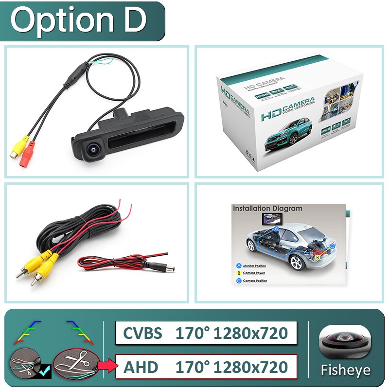 GreenYi-cámara de visión trasera para coche Ford Focus 170x1920 P, HD, AHD, 1080 grados, para Ford Focus: D-CVBS720P-AHD720P