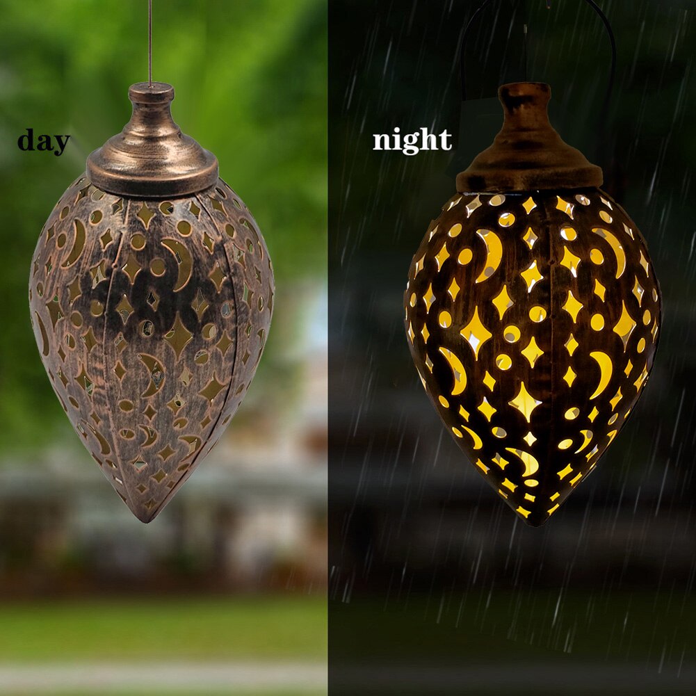 Waterproof Solar Garden Light LED Lantern Hanging Outdoor Solar Lamp Olive Shape Sensitive Sensor Control Solar Powered lamp