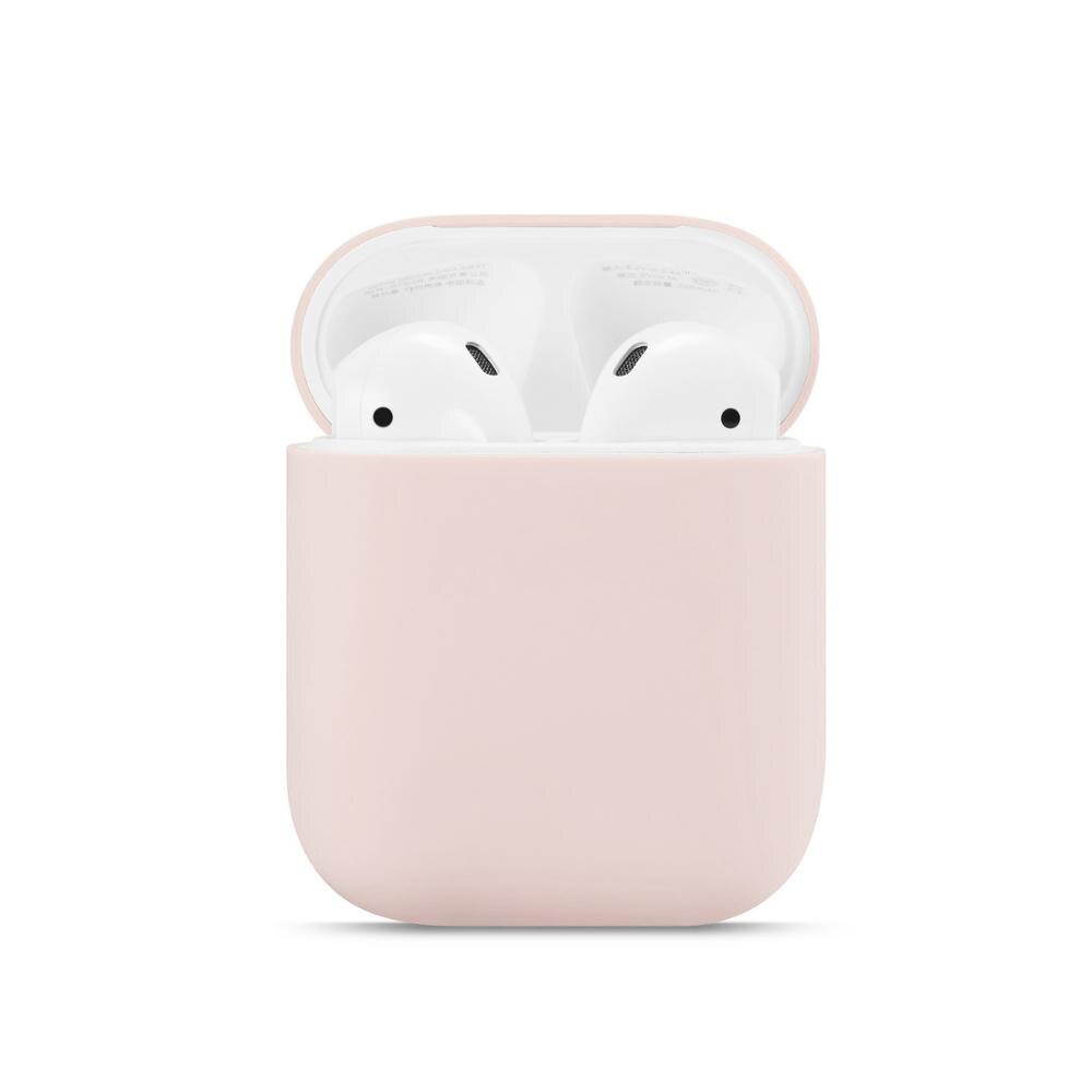 Dla Airpods 1/2 miękkie silikonowe słuchawki pokrywa Air Pods Case Earpods akcesoria zestaw słuchawkowy rękaw ochronny Apple Airpods 2 Case: Sand pink