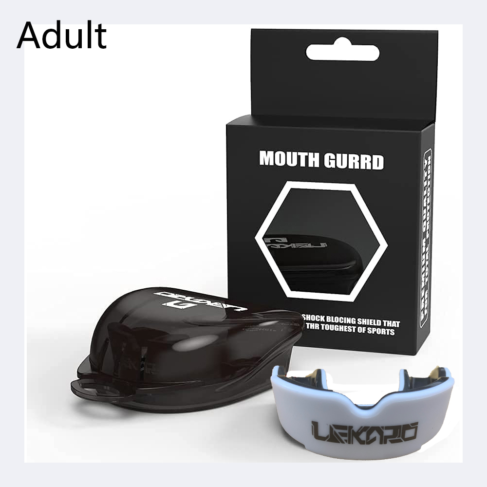 Protector bucal para entrenamiento de lucha para adultos, protección dental, boxeo, deportes, Mma, Muay Thai, protector bucal de lucha para niños: Blanco