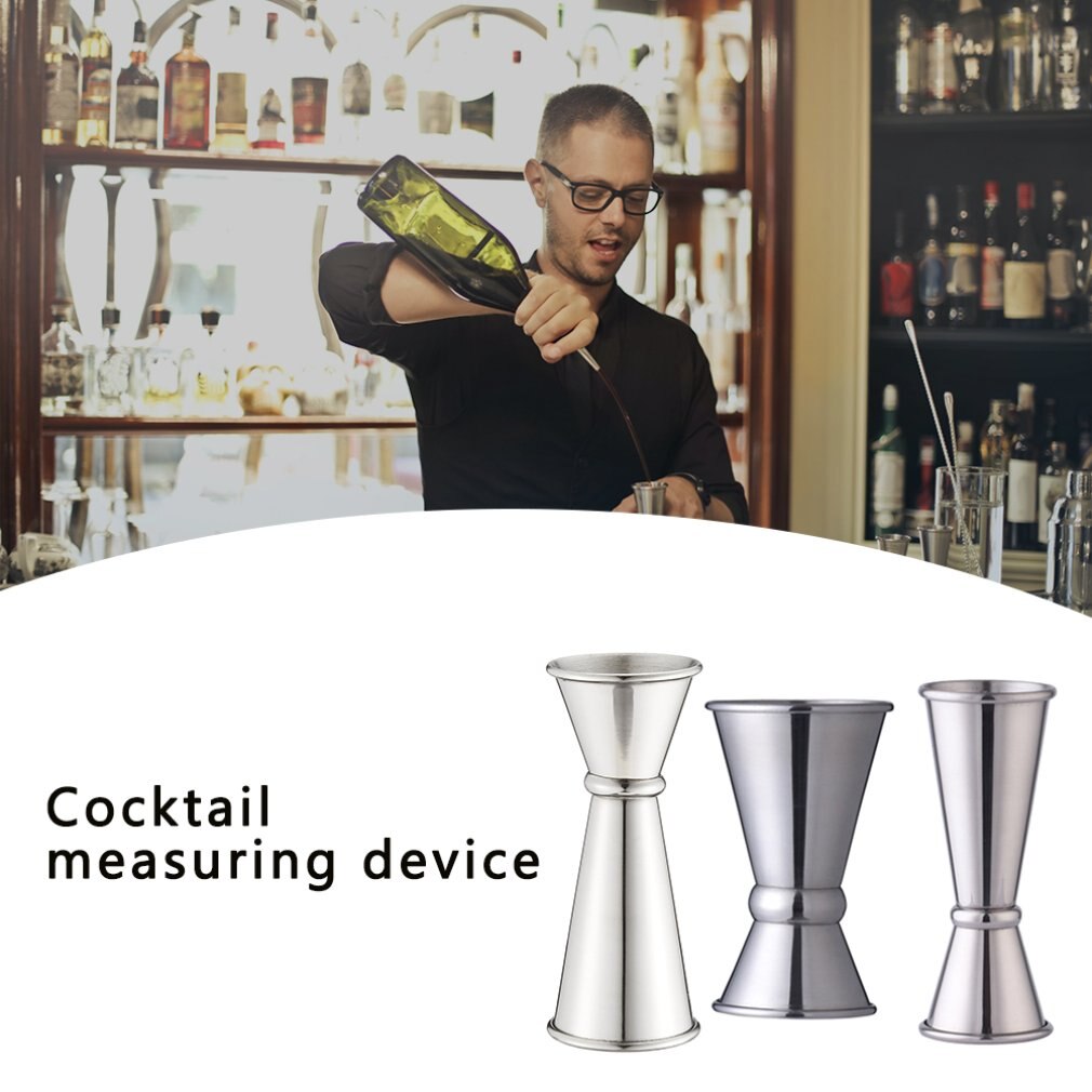 1 pcs Double-ended measuring cup 304 stainless steel ring curled ounce cup cocktail measuring device