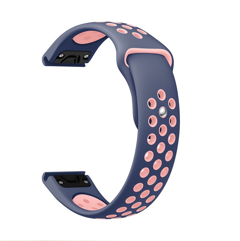 22mm Silikon Strap Quick Release Armband für Garmin Fenix 5/5 Plus/6/6Pro/Ansatz s60/Forerunner 935 Smart Uhr Sport Band: Midnight blue pink