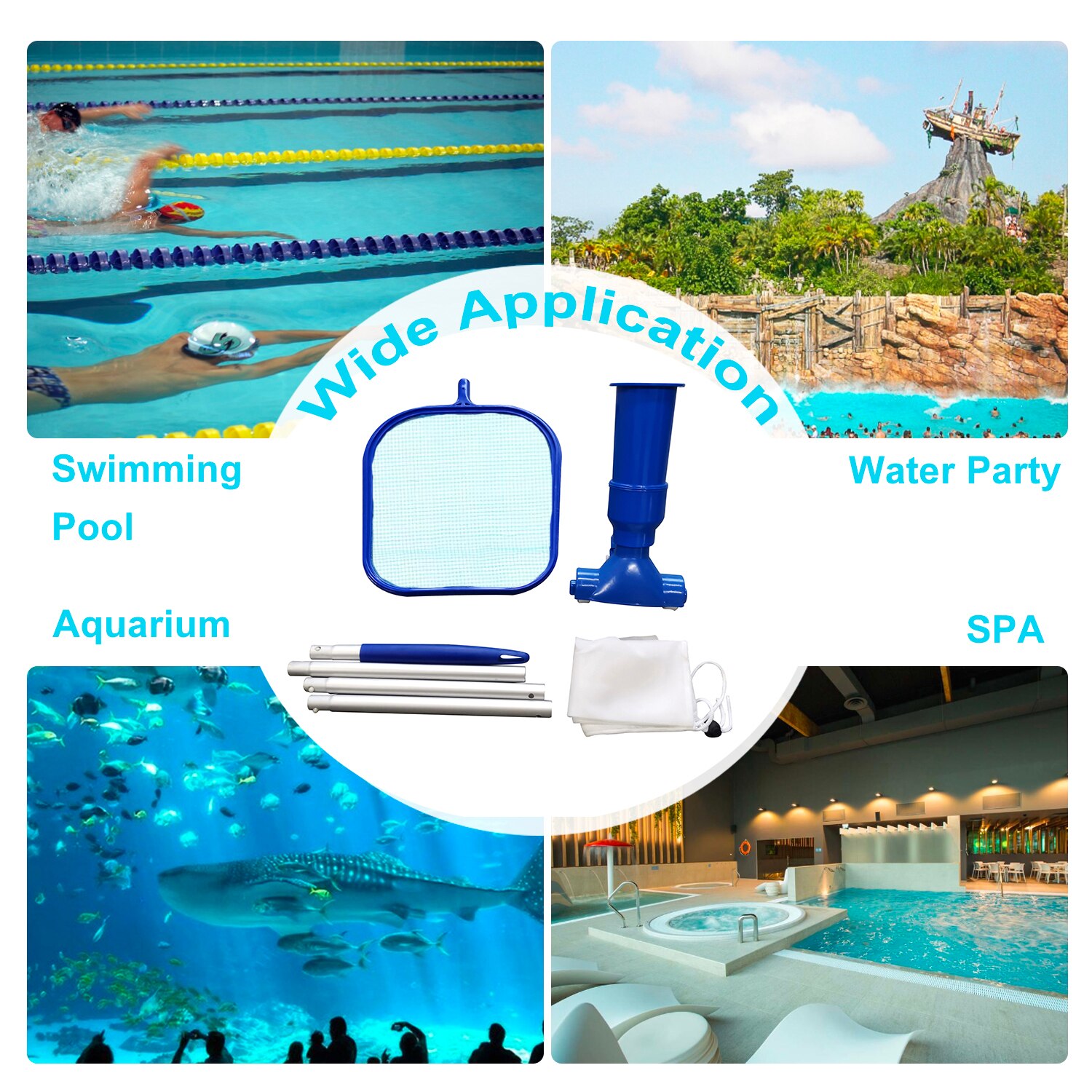 Pool Cleaning Set Swimming Pool Cleaning Tools Maintenance Above Ground Skimmer Brush Vacuum Hose
