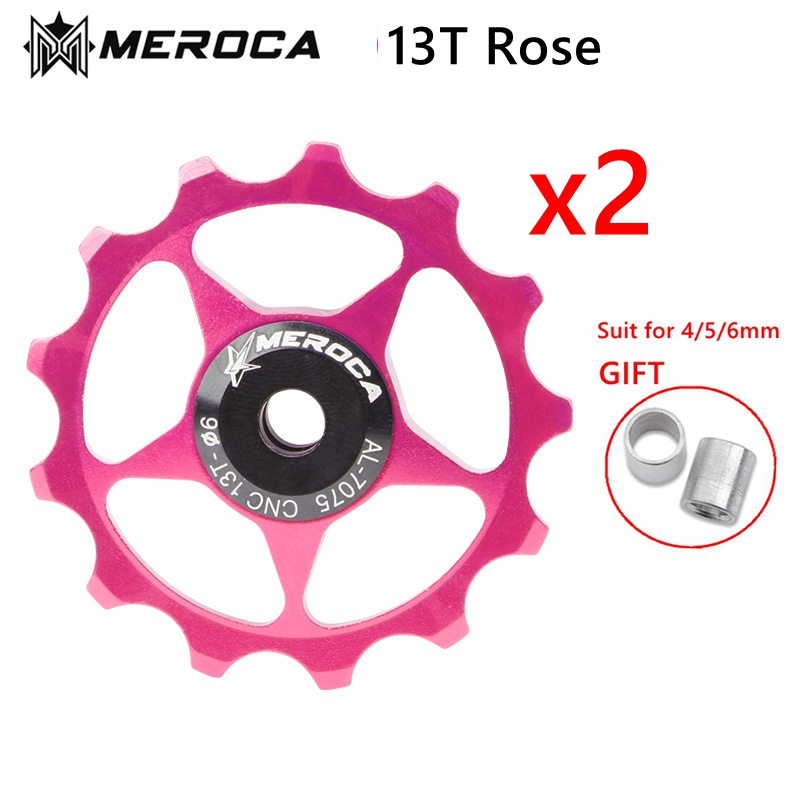 MEROCA 2 stücke MTB Rennrad Schaltwerk Rolle einstellen Fahrrad Jockey führen Rad Unterstützung 8-11 Geschwindigkeit 11T 13T für Shimano Sram: Freier Raum