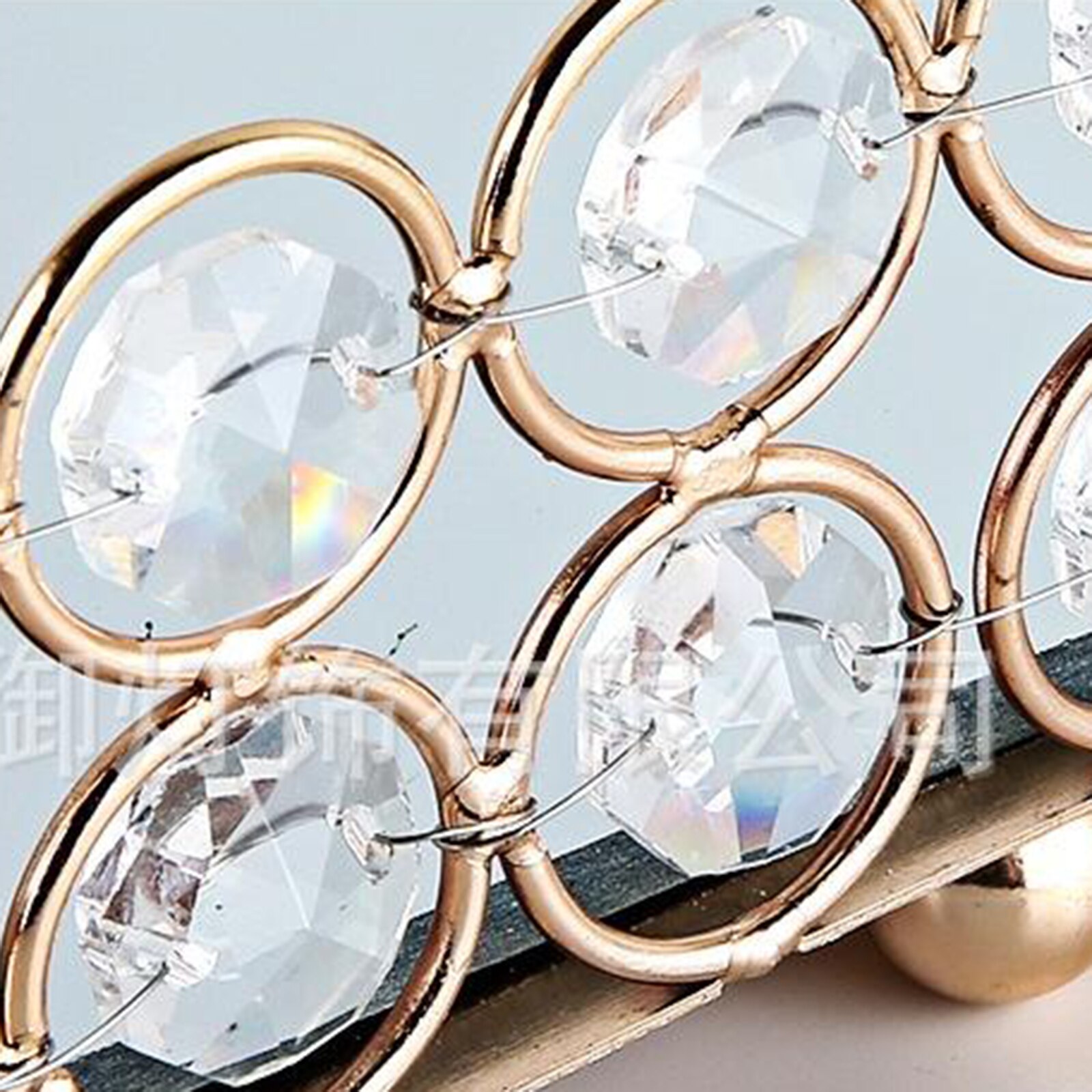 Mirrored Crystal Vanity Tray Delicate Jewelry Storage Tray Glass Mirror Base Bedroom Bathroom Desktop Cosmetic Organize Plate