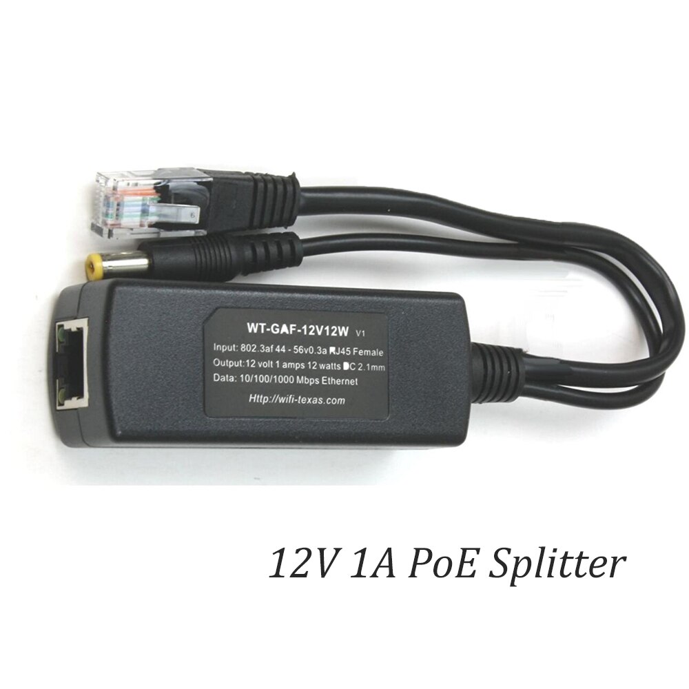 12 V 1A PoE Splitter Gigabit PoE 12 V 12 W 802.3AF Standaard voor 12 V Niet-PoE Functie networking apparaten & Camera