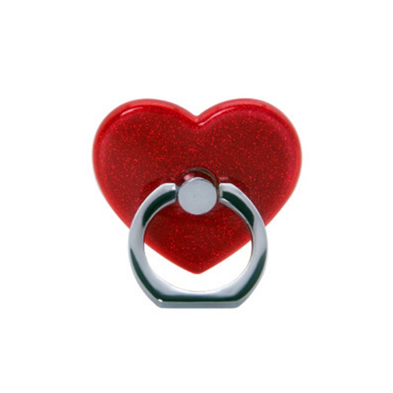 Phone Ring Holder for Tablet pc Mobile Phone Holder Stand Universal Phone grip Heart-shaped Finger Ring Holder Car Mount Stand: Red