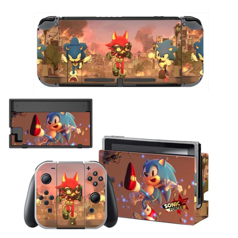 Vinyl Screen Skin Sonic Protector Stickers for Nintendo Switch NS Console + Controller + Stand Holder Dock Skins Stickers: QBYSNS0447