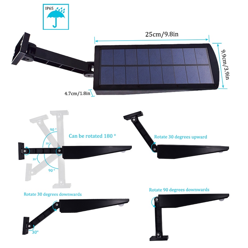 Lampe solaire 900LM 48 LED, eclairage extérieur, 4 modes, mur de jardin, nouveauté