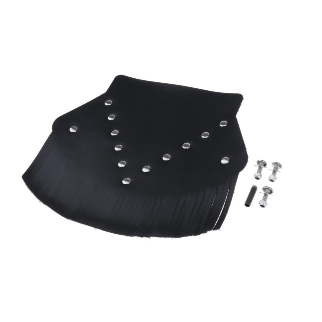 PU Leather Motorcycle Rear Fender Mud Flap Mudguard Cover with Fringe for Harley Sportster XL883 (Black)