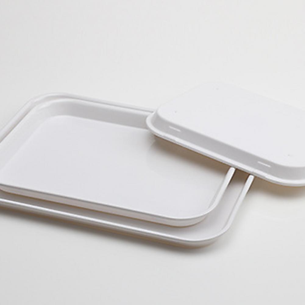 Bandeja de plástico blanca para servir, bandejas decorativas apilables fáciles de usar, creativas, delicadas, para el hogar, para almacenamiento de ensaladas
