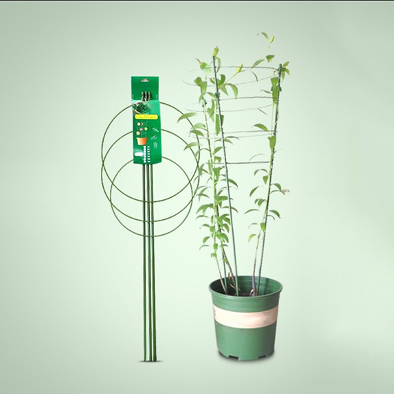 Support de vigne grimpante de 45cm, cadre de Support en pot pour plantes, en acier revêtu de plastique, pour fleurs et légumes, Support en treillis décoratif, 1 pièce