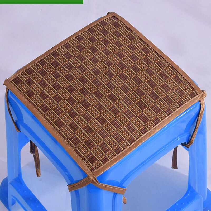 Esterilla cuadrada de ratán para niños, cojín fresco de verano, taburete para guardería, almohadillas para asiento, antideslizantes, transpirables, para casa, oficina, silla de comedor, antisuciedad C