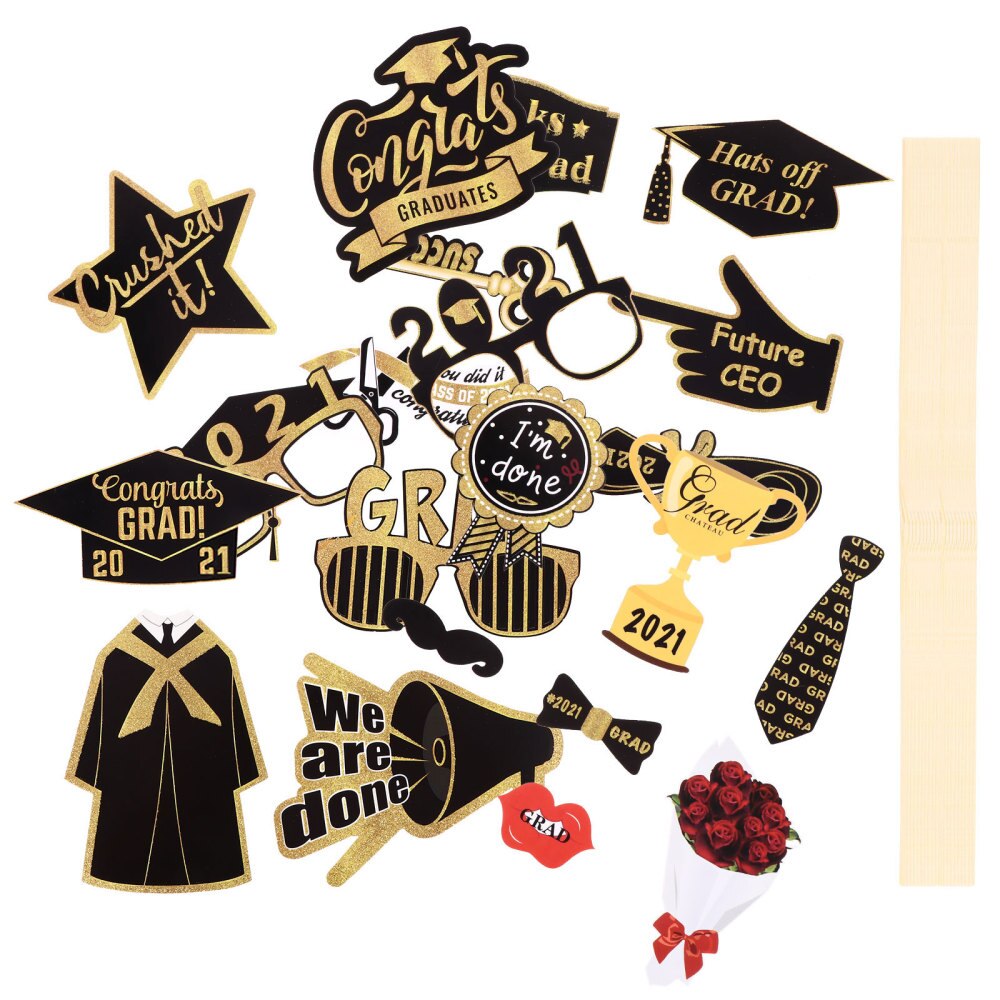 20pcs Graduation Theme Photo Booth Props Photo Props Selfie Props Photo Holders
