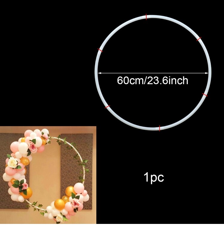 Arco de globos DIY de 60/80/100cm, corona de plástico, anillo de aro para globos para decoración de de cumpleaños y boda, guirnalda circular para Baby Shower para niños