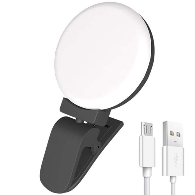 Universal Selfie Lampe Handy Objektiv Tragbare Flash-Ring 10 LED Leucht Ring Clip Licht Für iPhone 8 7 6 plus Samsung: Default Title