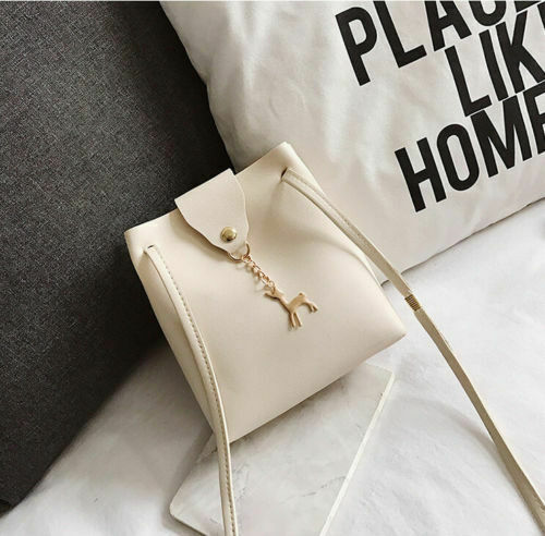 Moda feminina senhoras bolsa de couro sólido ferrolho com pingente bonito ombro mensageiro crossbody saco festa: F