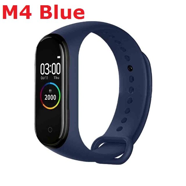 M5 m45 smartband sport fitness armbandsur fitness tracker smartband blodtryck pulsmätare vattentätt armband: M4 blå