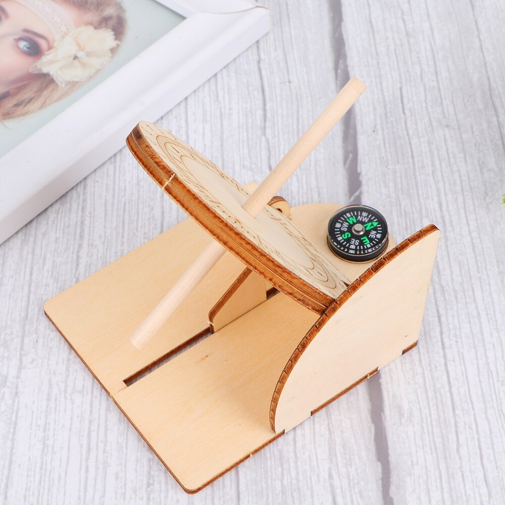 Reloj Solar ecuatorial para niños, modelo científico de madera, ayuda para la enseñanza, juguetes educativos, 1 unidad: Default Title