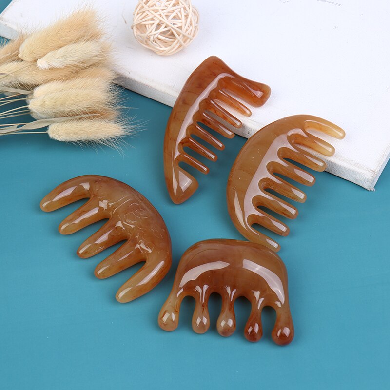 1 Pcs Natural Ox Horn Pocket Comb Wide Toothed Comb SPA Guasha Scalp Massage Brush Hair Care Tool