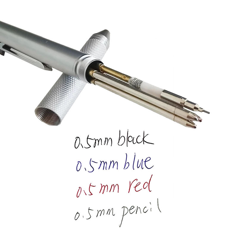 Bolígrafo multifuncional con Sensor de gravedad de Metal 4 en 1, bolígrafo Multicolor de negocios, lápiz automático, de papelería para oficina y escuela