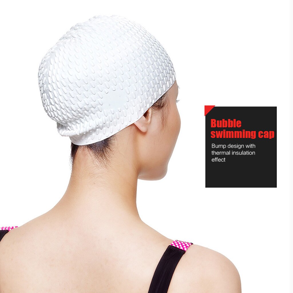 Silicone Waterproof Swimming Caps Protect Ears Long Hair Sports Swim Pool Hat Swimming Cap Free Size For Men & Women Adults #4