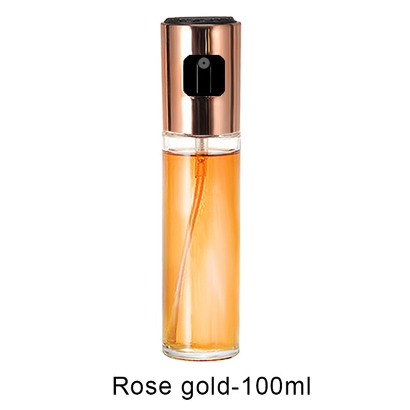 Keuken Bakken Olie Kok Olie Spray Lege Fles Azijn Fles Olie Dispenser Koken Tool Salade Bbq Koken Glas Olie Spuit: rosegold-100ml