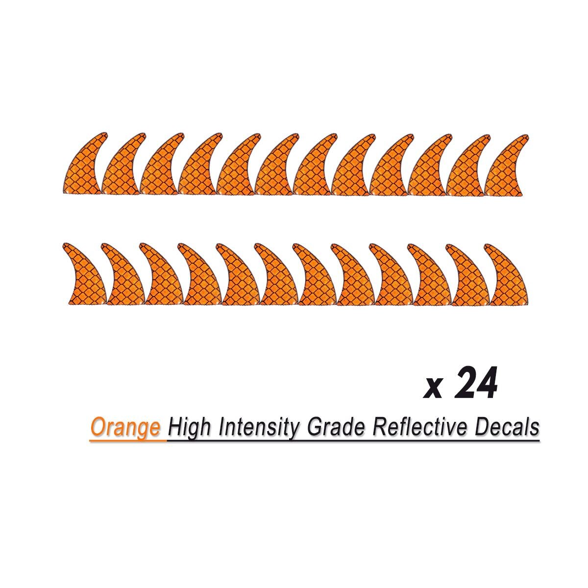27Pcs/Strip Reflective Decals Sticker for Rubber Helmet Mohawk Warhawk Spikes Motorcycle Decals 2.1x3.4 cm: Oranje