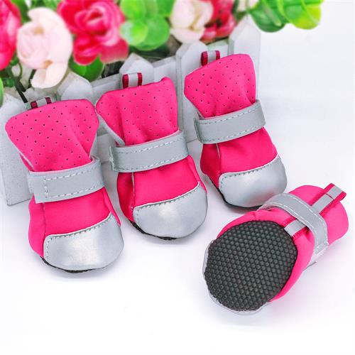 Waterdichte Hond Schoenen Warm Pet Winter Honden Schoenen Sokken Reflecterende Anti-slip Regen Snowboots Laarsjes Voor Kleine Honden katten Chihuahua: Rose / M