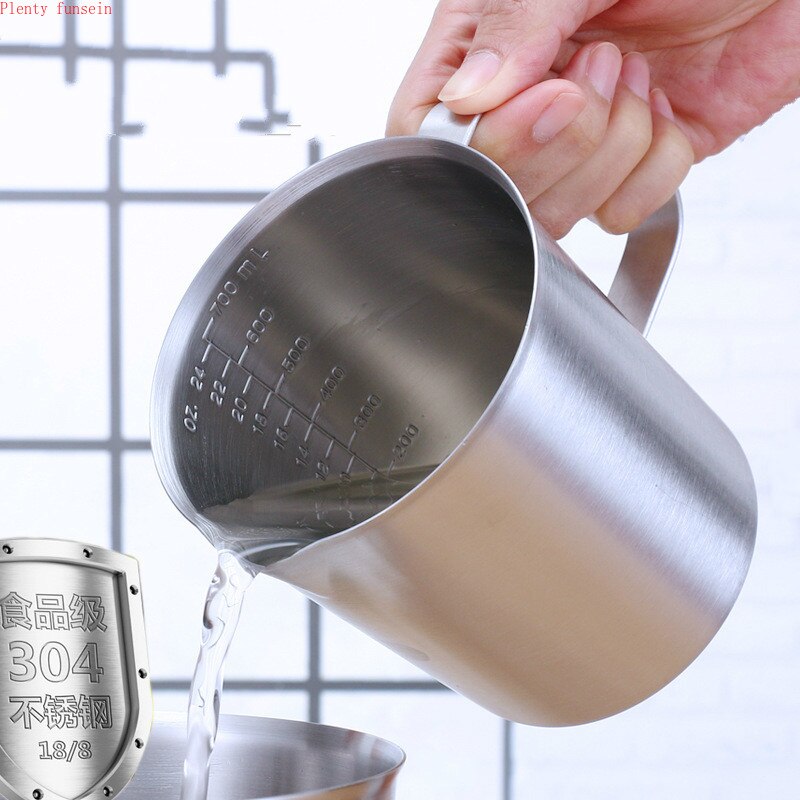 Thickened 304 stainless steel measuring scale cup graduated cylinder milk tea baking eggs spoon 500ml/700ml/1000ml/1500ml/2000ml
