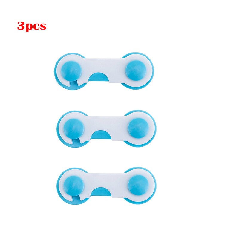 3/1pcs Children Security Protector Baby Care Multi-function Child Baby Safety Lock Cupboard Cabinet Door Drawer Safety Locks: 3 PC Blue