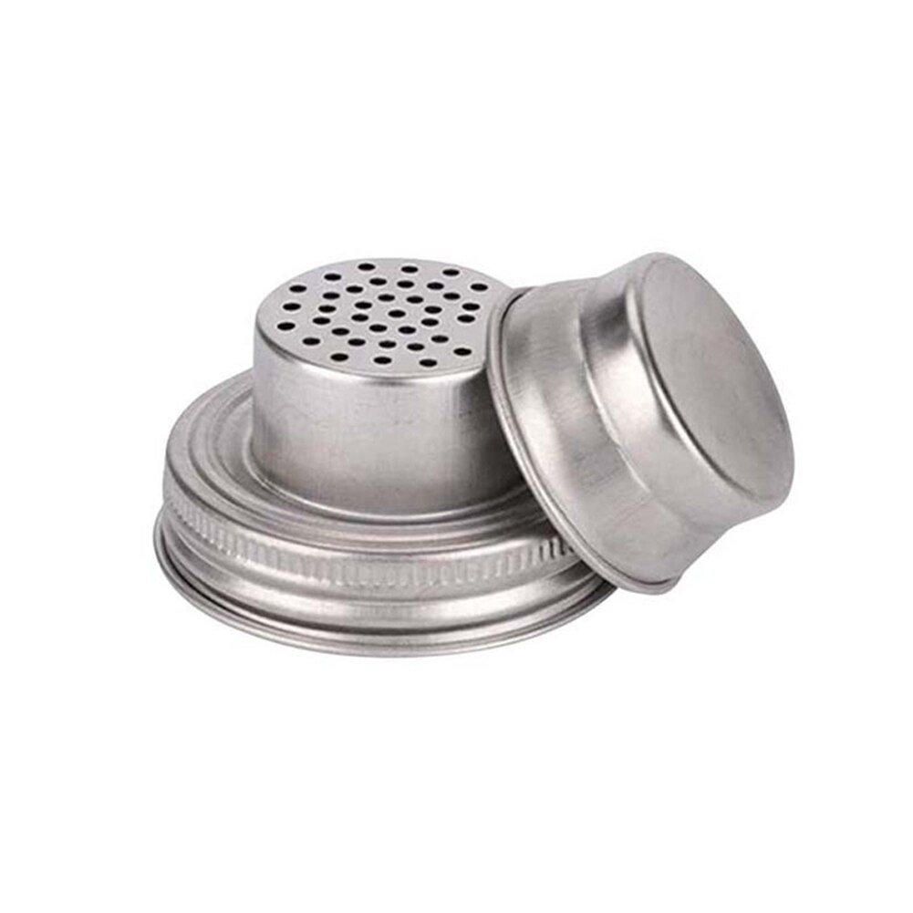 4 pcs Mason Jar Shaker Lids Covers Regular Stainless steel Mason Jar With Shaker Kitchen Cocktail Jar Food Jars Covers