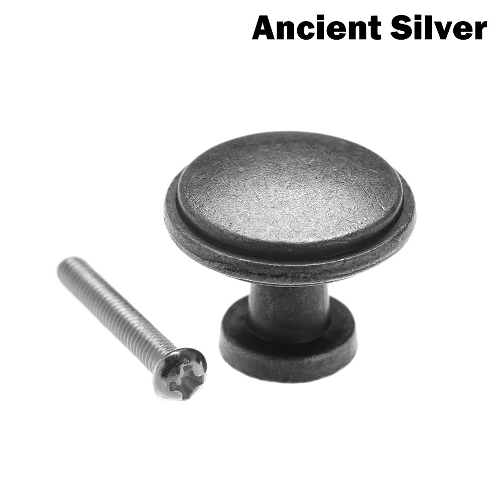 Boutons de poignée en forme de champignon Antique, rond, pour armoire, tiroir, armoire, vis, composant matériel de meuble de garde-robe, 1 pièce: Argent
