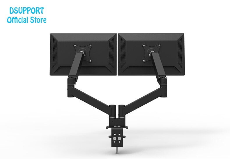 360 Degree spring arm Desktop 17"-27" Dual Monitor Holder Arm Full Motion Dual Monitor Support loading 5.5 kgs