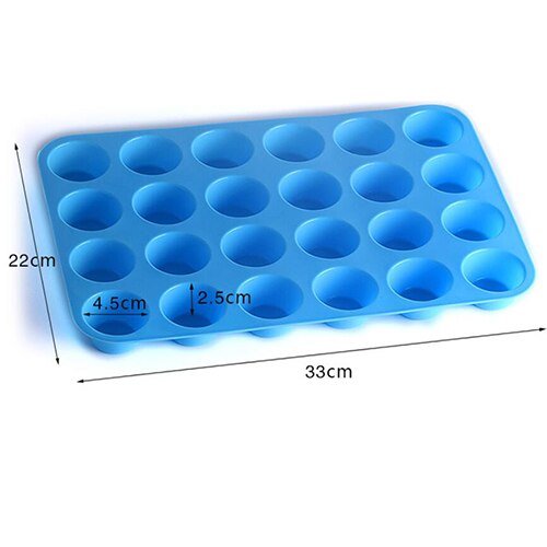 24 Cup Silicone Muffin Mallen Mini Cookies Cupcake Pan Tray Mould Bakvormen Set 33 cm x 22 cm Snoep Voor cake Bakken 4 Kleuren 10160B: Blue