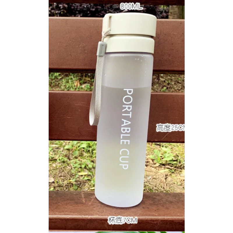 800ML Portable Large Capacity Water Cup Plastic Cup Travel Outdoor Sports Leakage Sealing Water Bottle Frosted Plastic Cup