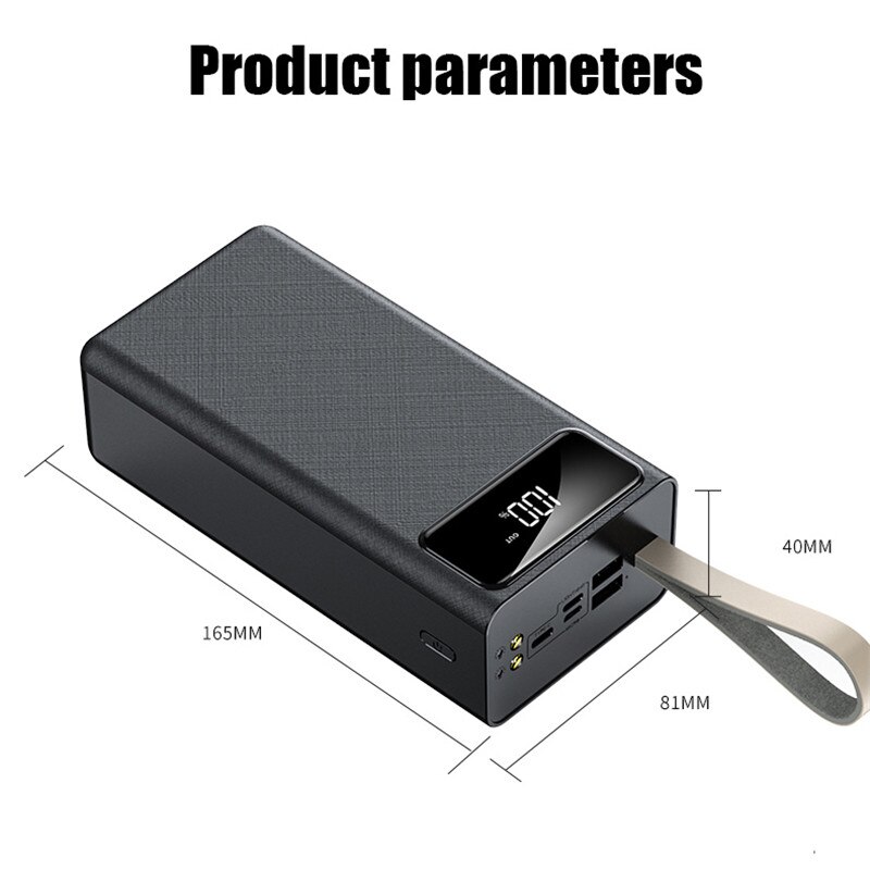 80000mAh Power Bank Large Capacity External Battery Portable Fast Charging Digital Display Charger for Xiaomi iPhone Samsung