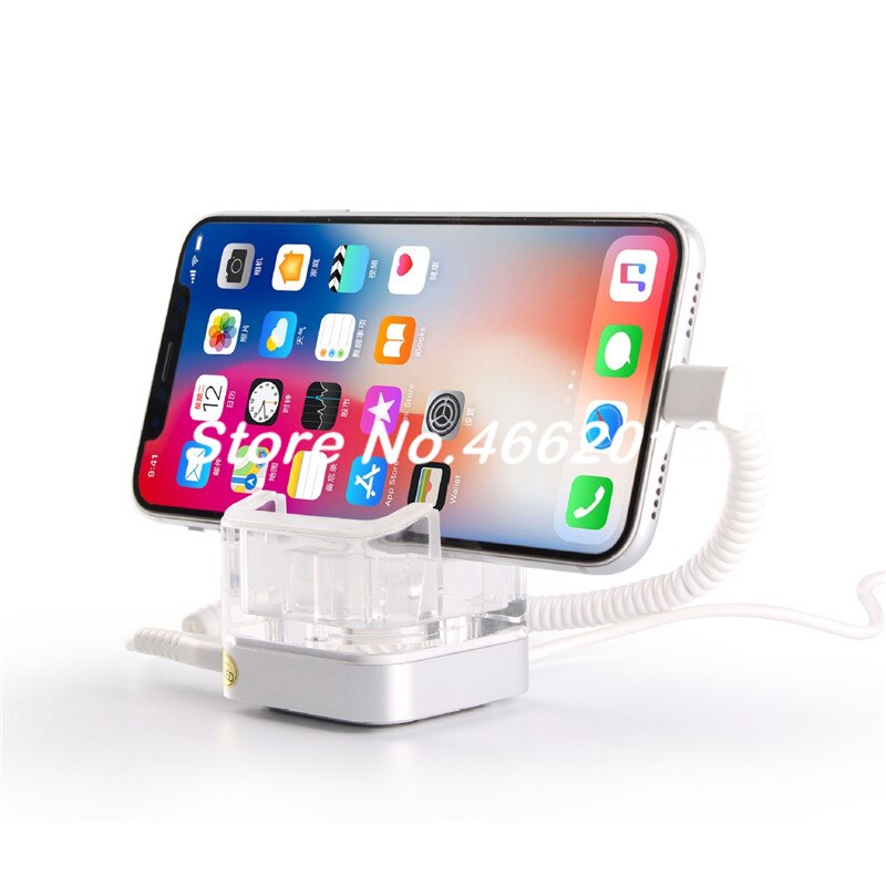 Mobile phone security alarm cell phone anti theft display stand Acrylic handhelds holder tablet lock rack for retail store